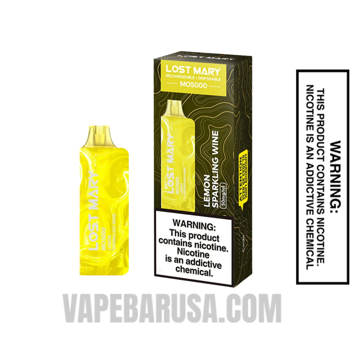 Lemon Sparkling Wine Lost Mary MO5000 Disposable Vape With Package Box Lemon Sparkling Wine Lost Mary MO5000 Disposable Vape With Package Box