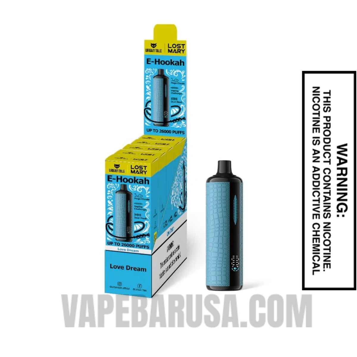 Love Dream Lost Mary x Urban Tale E Hookah Disposable Vape With Bundle Pack Love Dream Lost Mary x Urban Tale E Hookah Disposable Vape With Bundle Pack