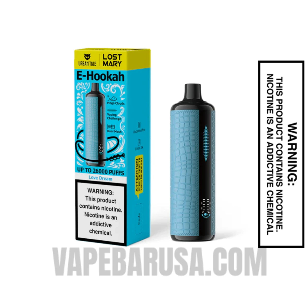 Love Dream Lost Mary x Urban Tale E Hookah Disposable Vape With Package Box Love Dream Lost Mary x Urban Tale E Hookah Disposable Vape With Package Box