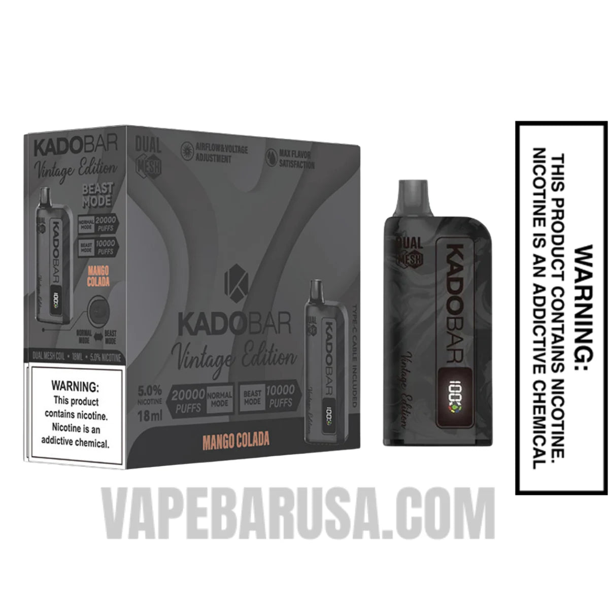 Mango Colada Kado Bar Vintage Edition 20000 Puffs Disposable Vape With Bundle Pack Mango Colada Kado Bar Vintage Edition 20000 Puffs Disposable Vape With Bundle Pack