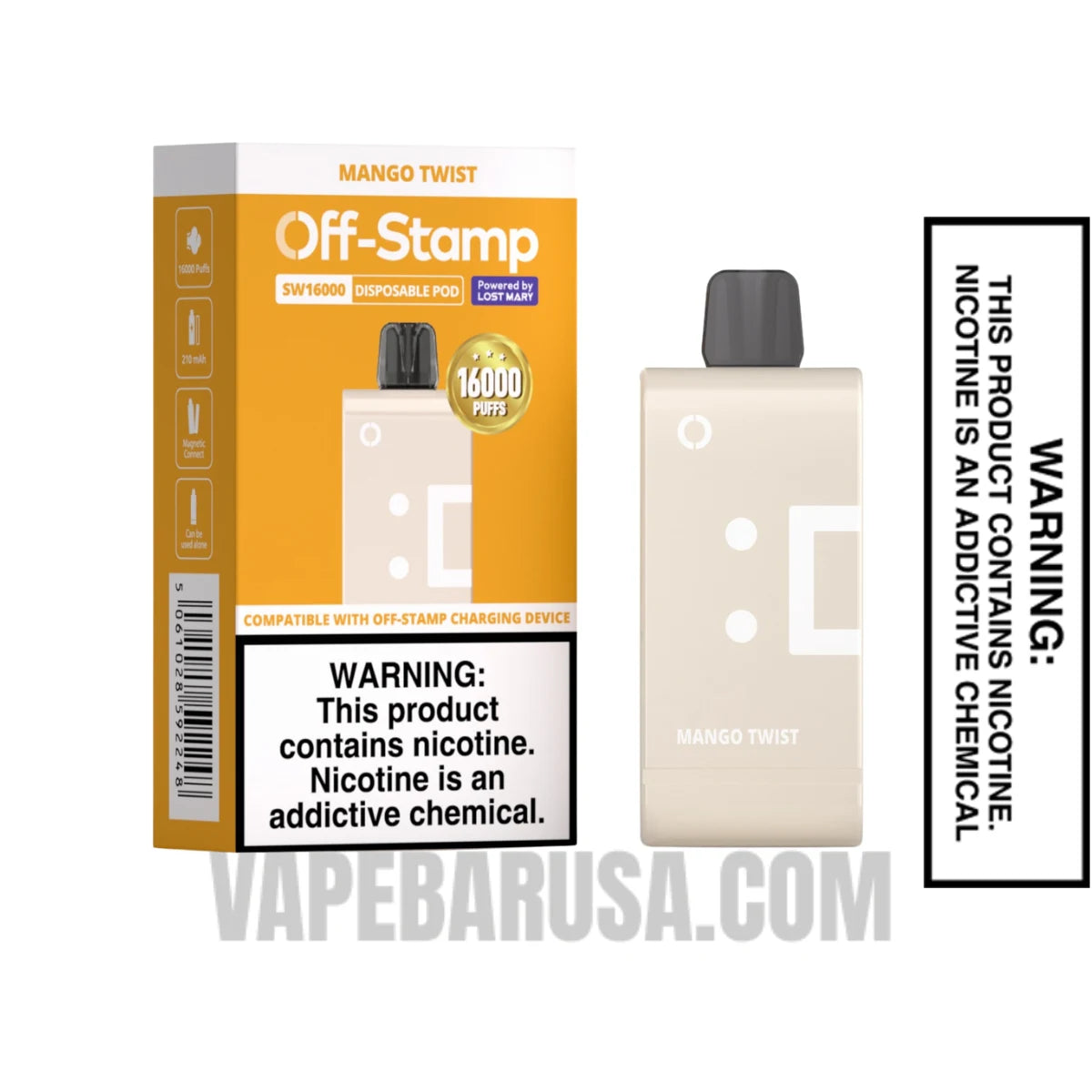 Mango Twist Off Stamp SW16000 Disposable Pod With Package Box Mango Twist Off Stamp SW16000 Disposable Pod With Package Box
