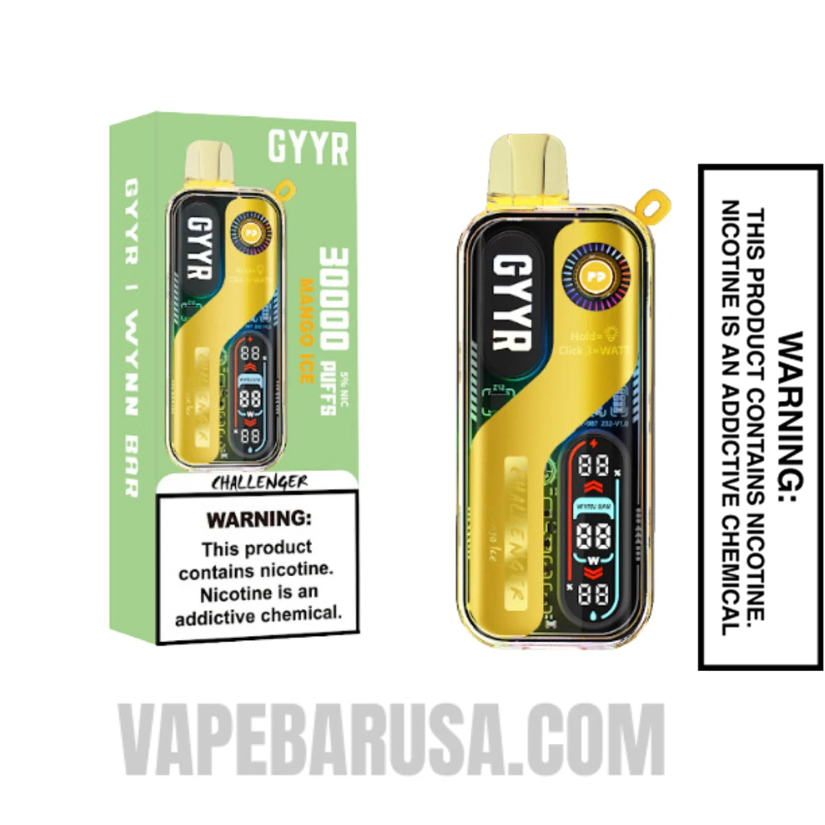 Mango ice GYYR X Wynn Bar Challenger 30K Vape With Package Box Mango ice GYYR X Wynn Bar Challenger 30K Vape With Package Box