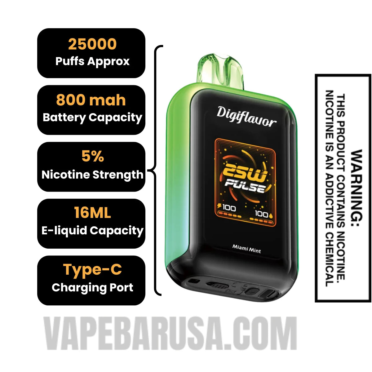 Miami Mint Digiflavor Sky 25K Vape Specifications Miami Mint Digiflavor Sky 25K Vape Specifications