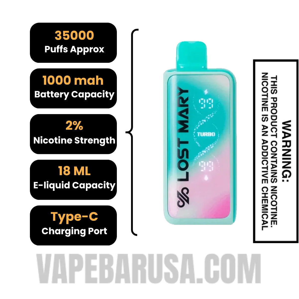 Miami Mint Lost Mary MT35000 Disposable Vape 20 MG Specifications Miami Mint Lost Mary MT35000 Disposable Vape 20 MG Specifications