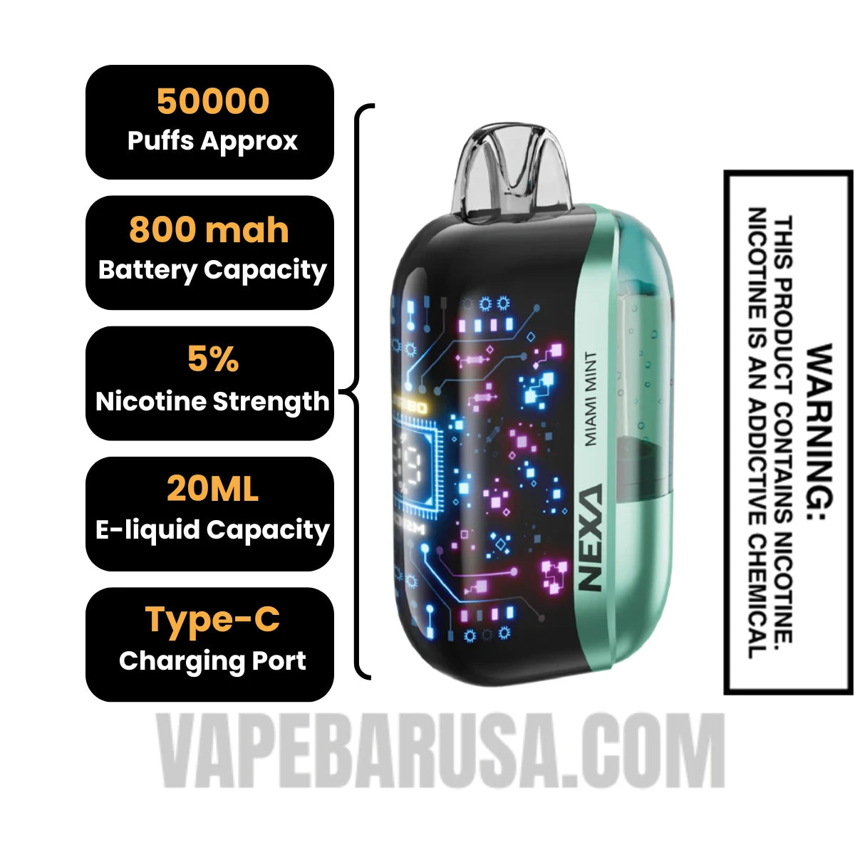 Miami Mint Nexa Ultra 50000 Disposable Vape Specifications Miami Mint Nexa Ultra 50000 Disposable Vape Specifications