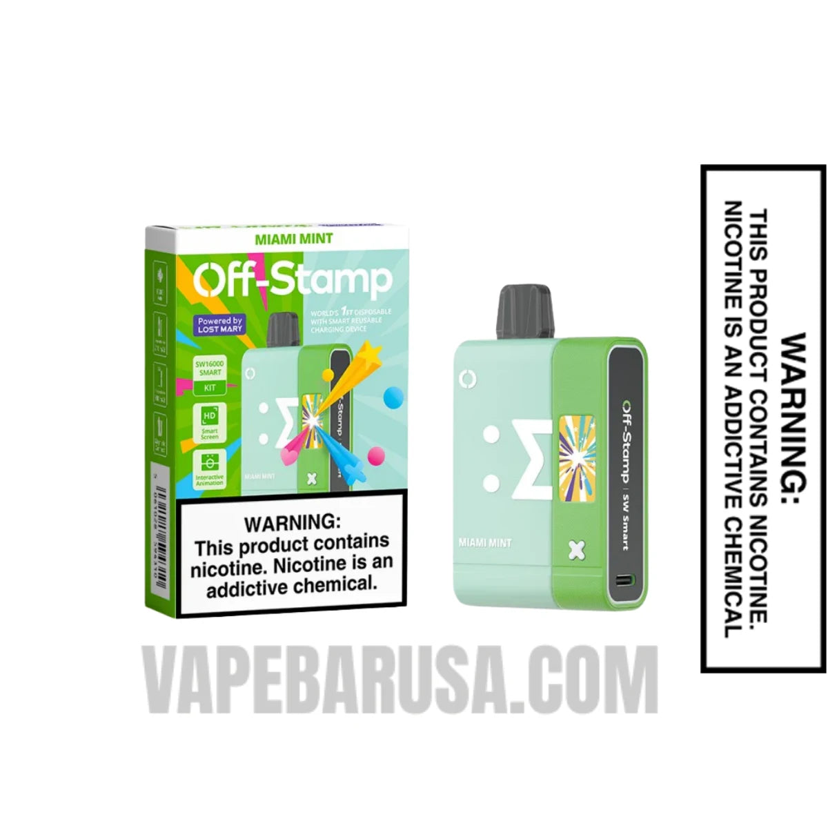 Miami Mint Off-Stamp SW16000 Disposable Pod With Package Box Miami Mint Off-Stamp SW16000 Disposable Pod With Package Box