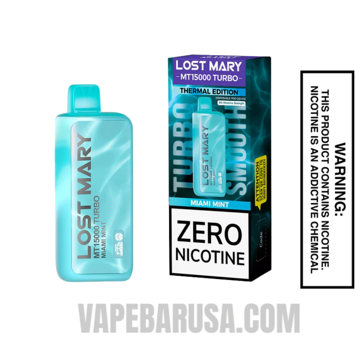 Miami Mint Lost Mary MT15000 Turbo Vape - 0% Nic With Package Box Miami Mint Lost Mary MT15000 Turbo Vape - 0% Nic With Package Box