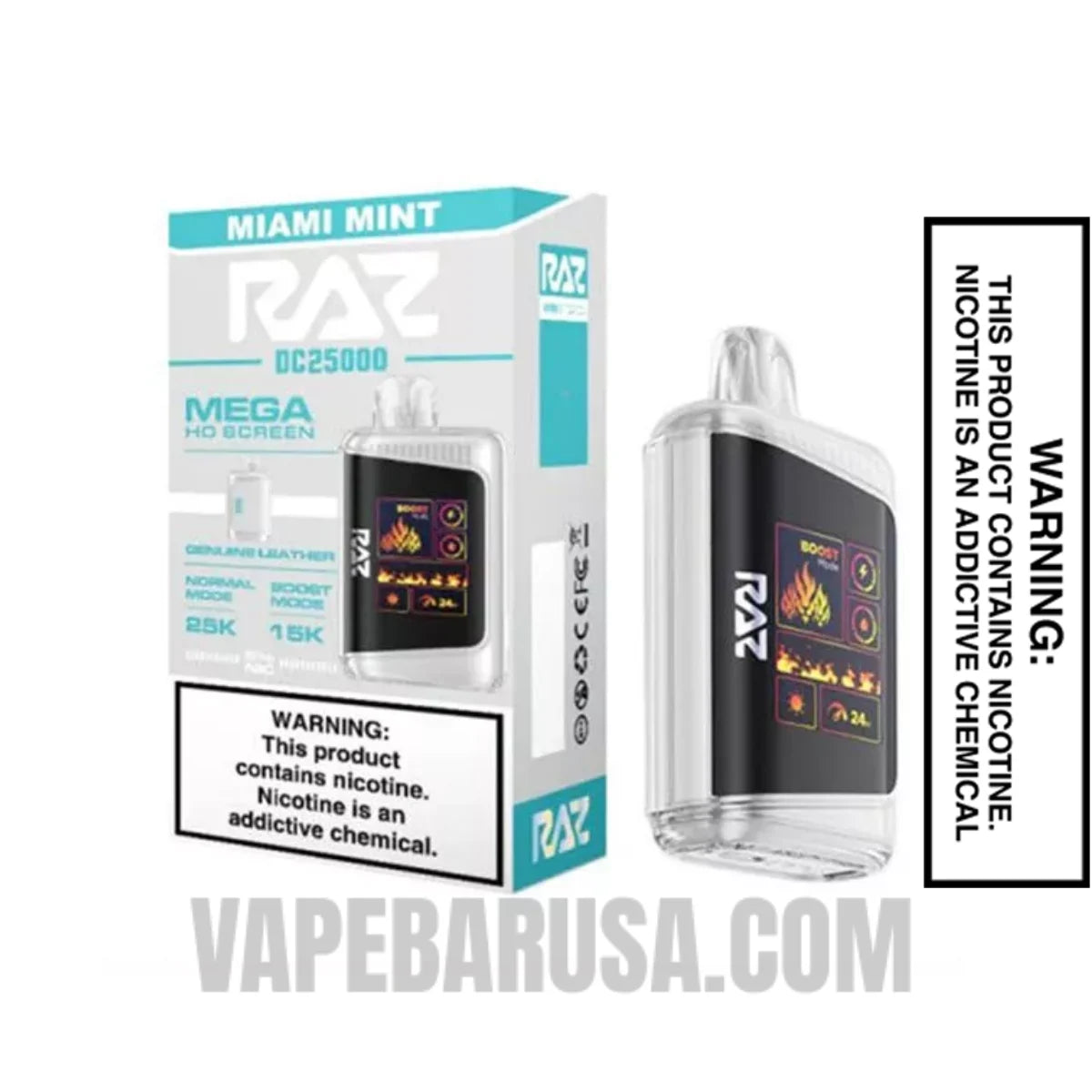 Miami Mint RAZ DC25000 Disposable Vape With Package Box Miami Mint RAZ DC25000 Disposable Vape With Package Box