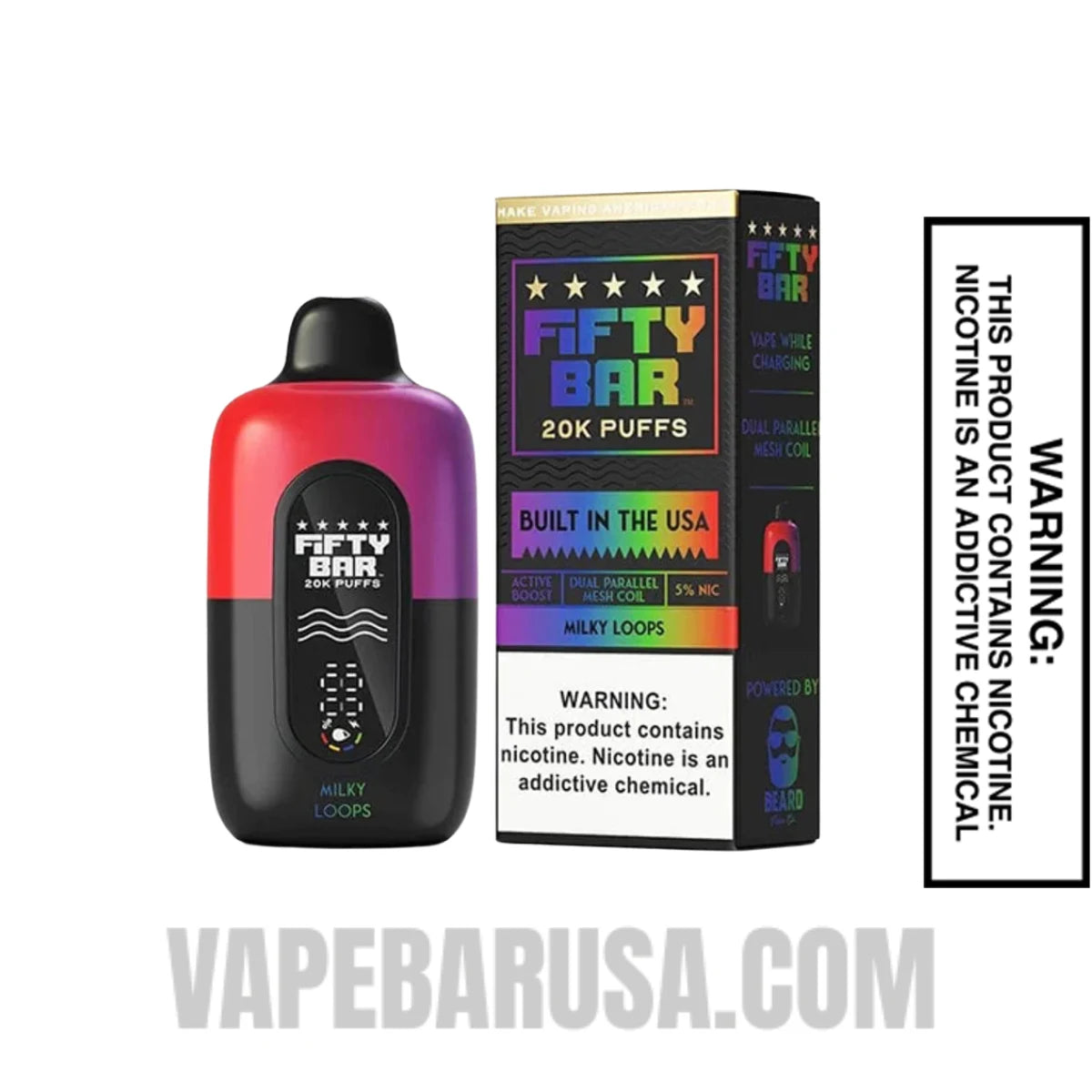 Milky Loops Fifty Bar 20k Disposable Vape With Package Box Milky Loops Fifty Bar 20k Disposable Vape With Package Box