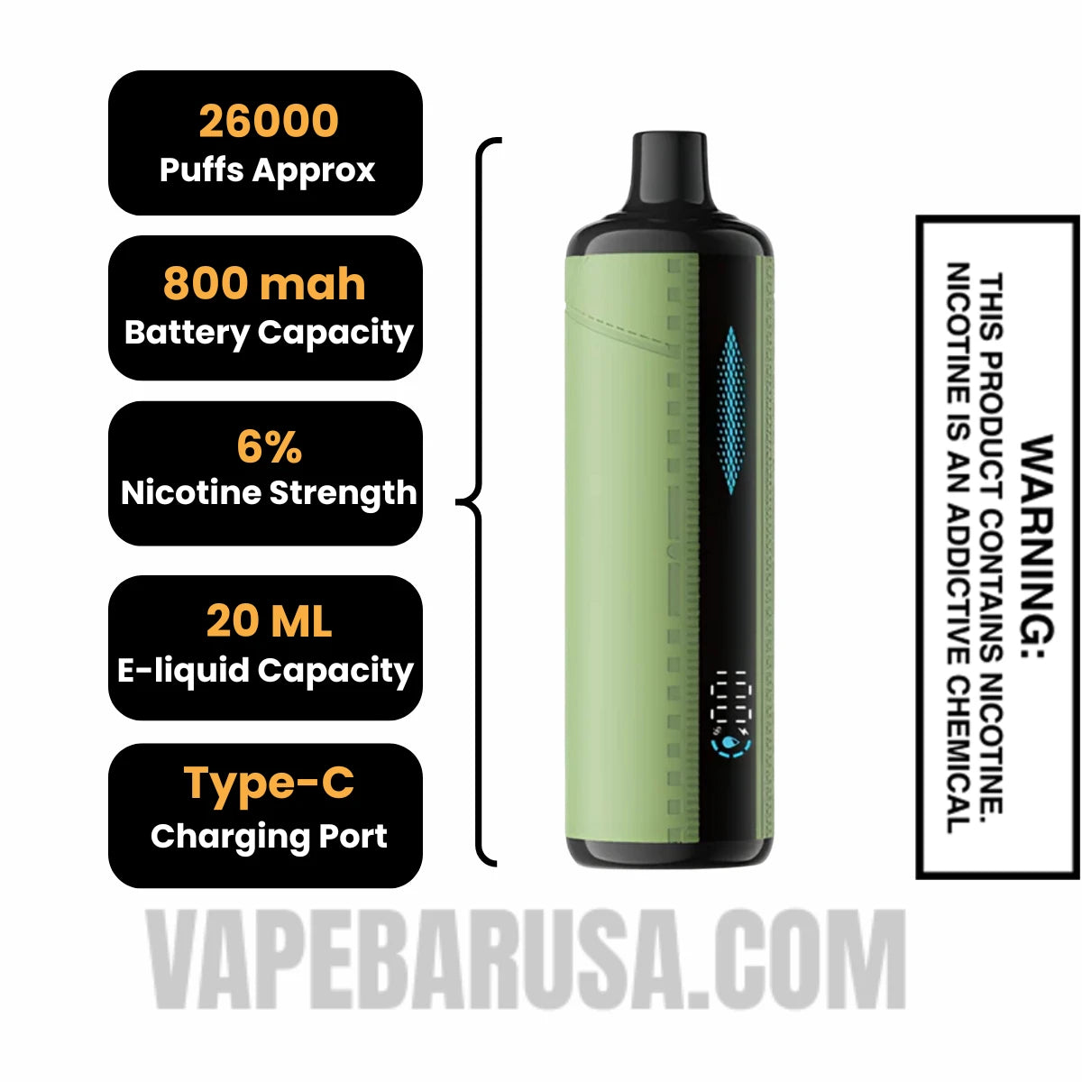 Mint Freeze Lost Mary x Urban Tale E Hookah Disposable Vape Specifications Mint Freeze Lost Mary x Urban Tale E Hookah Disposable Vape Specifications