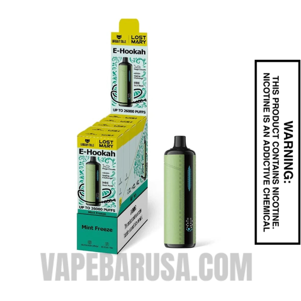 Mint Freeze Lost Mary x Urban Tale E Hookah Disposable Vape With Bundle Pack
Mint Freeze Lost Mary x Urban Tale E Hookah Disposable Vape With Bundle Pack