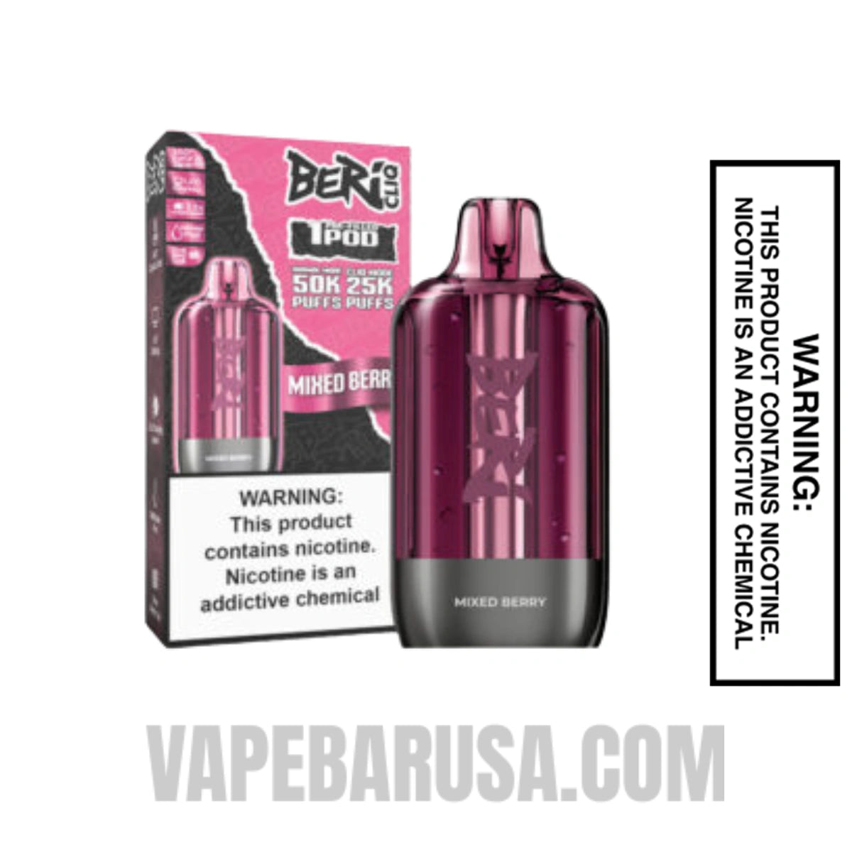 Mixed Berry Beri Cliq 50K Disposable Vape Pod with package box Mixed Berry Beri Cliq 50K Disposable Vape Pod with package box