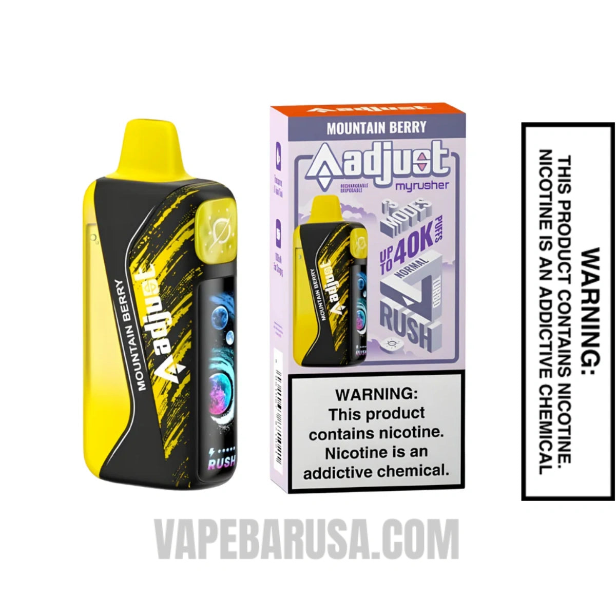 Mountain Berry Adjust MyRusher 40K Disposable Vape With Package Box Mountain Berry Adjust MyRusher 40K Disposable Vape With Package Box