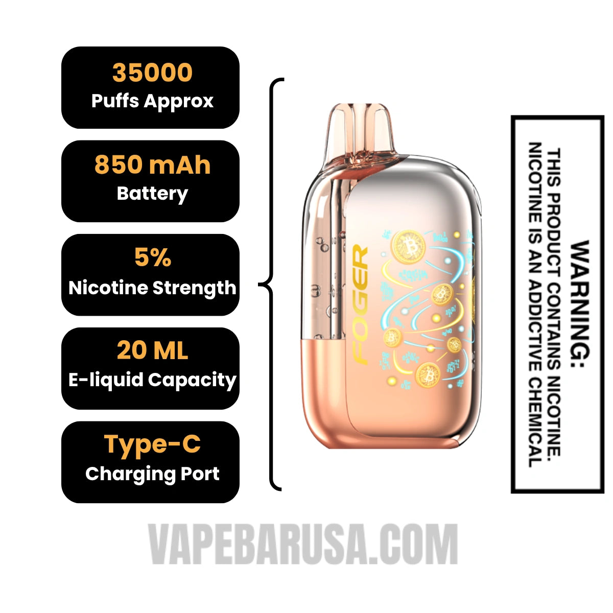 Orange Freezer Jam Foger Bit 35K Disposable Vape Specifications Orange Freezer Jam Foger Bit 35K Disposable Vape Specifications