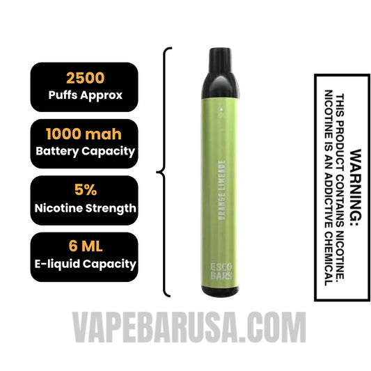Orange Limeade Esco Bars 2500 Puffs Disposable Vape Orange Limeade Esco Bars 2500 Puffs Disposable Vape