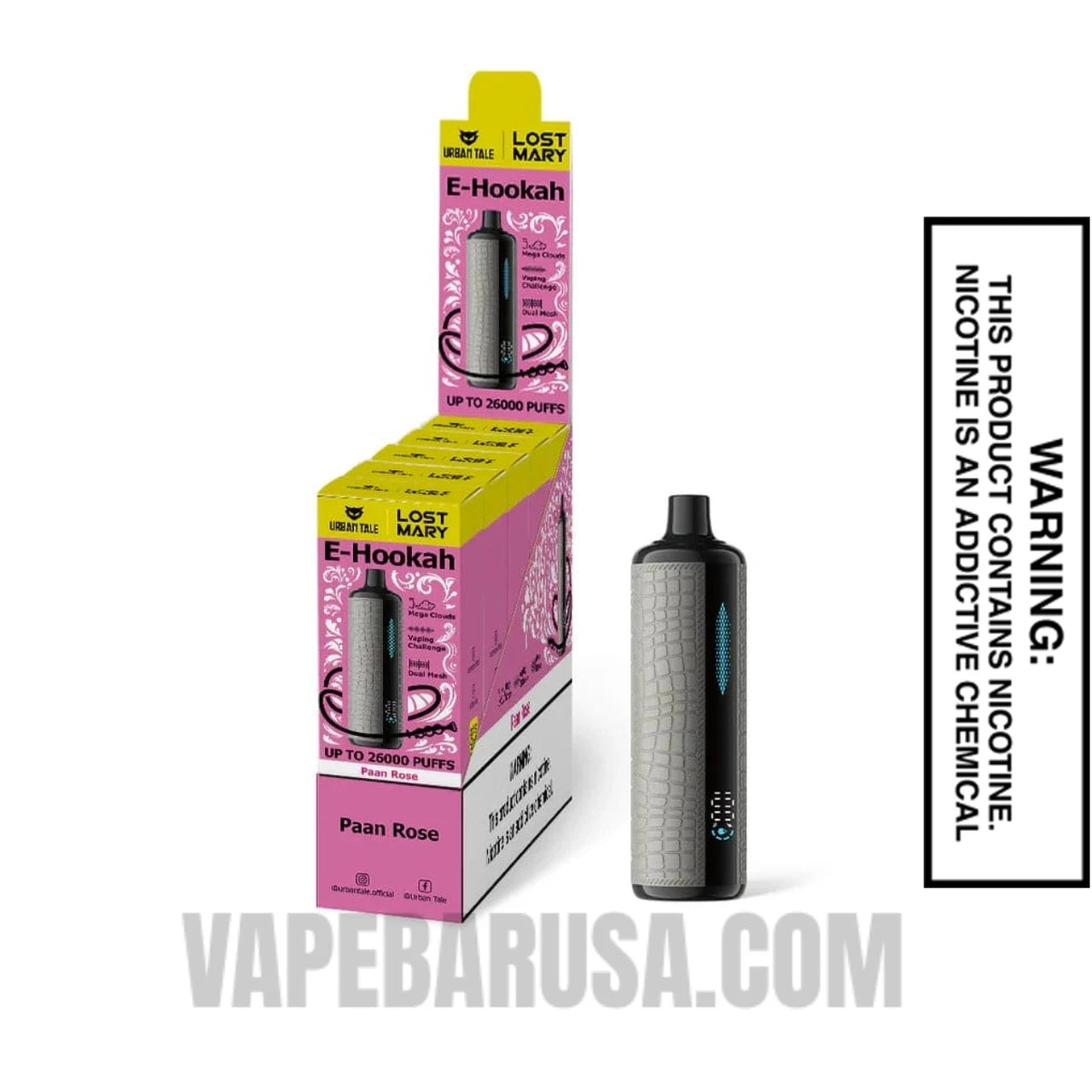 Paan Rose Lost Mary x Urban Tale E Hookah Disposable Vape With Bundle Pack
Paan Rose Lost Mary x Urban Tale E Hookah Disposable Vape With Bundle Pack