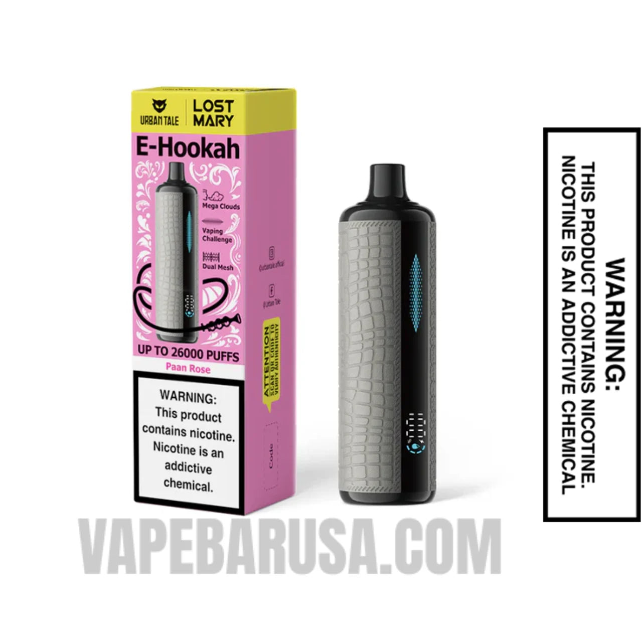 Paan Rose Lost Mary x Urban Tale E Hookah Disposable Vape With Package Box Paan Rose Lost Mary x Urban Tale E Hookah Disposable Vape With Package Box