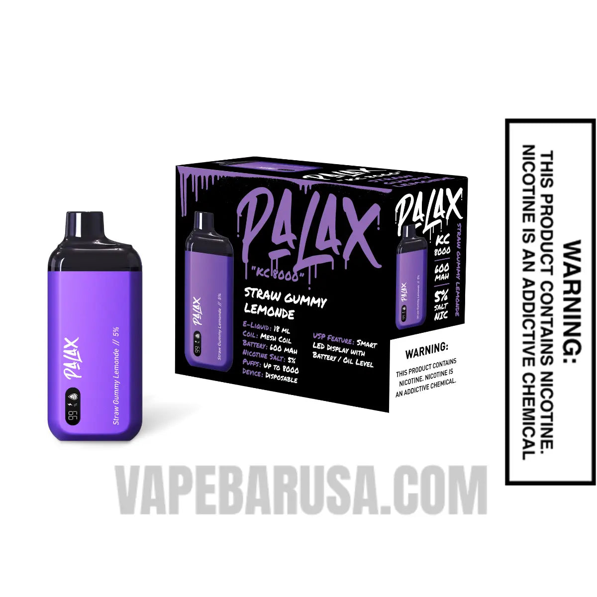 Palax Straw Gummy Lemonade KC8000 Disposable Vape With Bundle Pack Palax Straw Gummy Lemonade KC8000 Disposable Vape With Bundle Pack