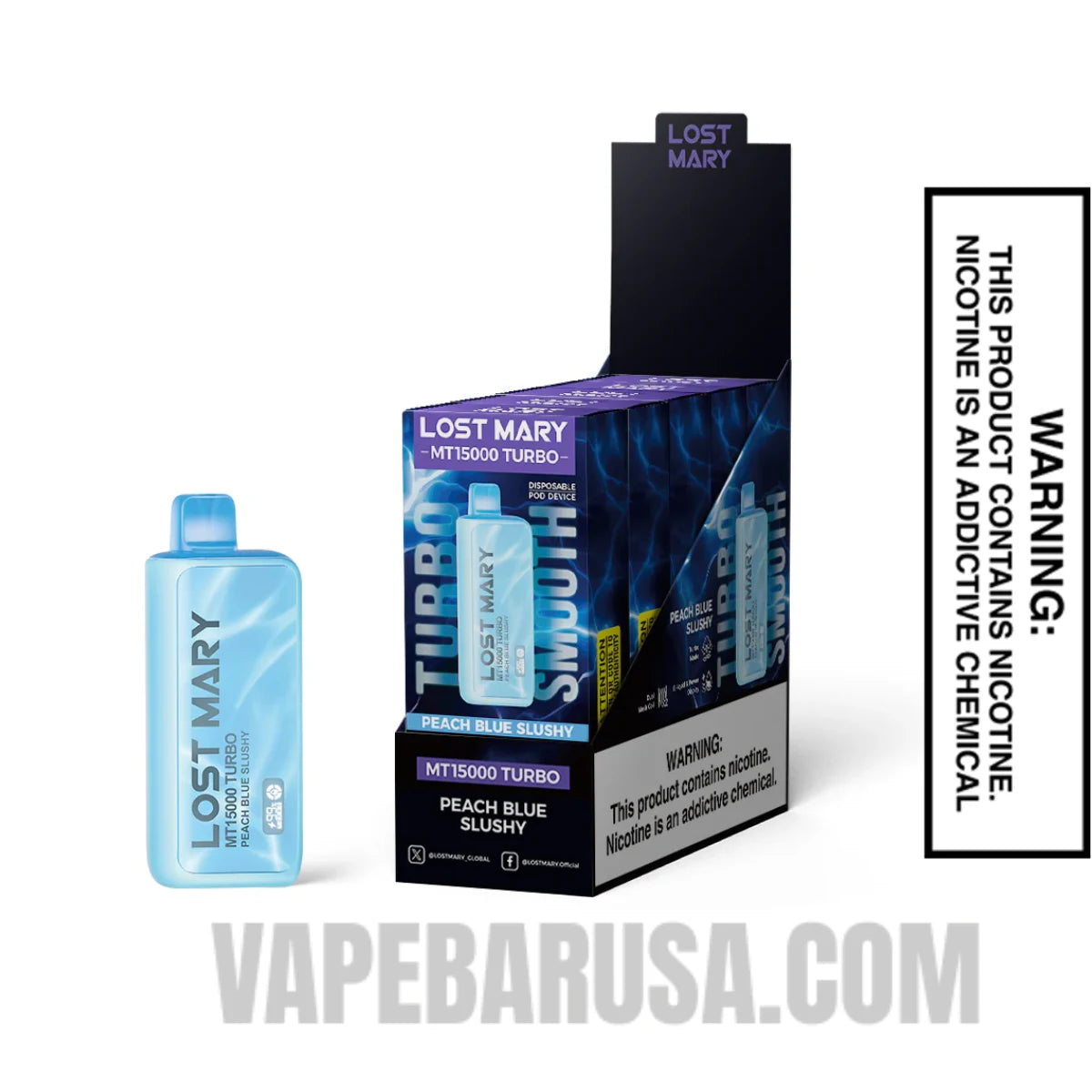 Peach Blue Slushy Lost Mary MT15000 Disposable Vape with bundle box Peach Blue Slushy Lost Mary MT15000 Disposable Vape with bundle box