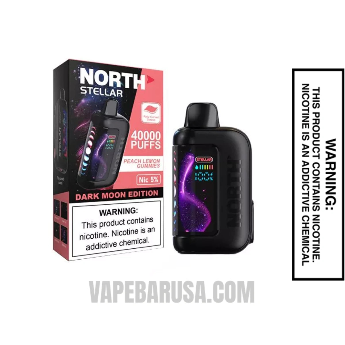 Peach Lemon Gummies North Stellar Dark Moon Edition 40K Vape With Package Box Peach Lemon Gummies North Stellar Dark Moon Edition 40K Vape With Package Box