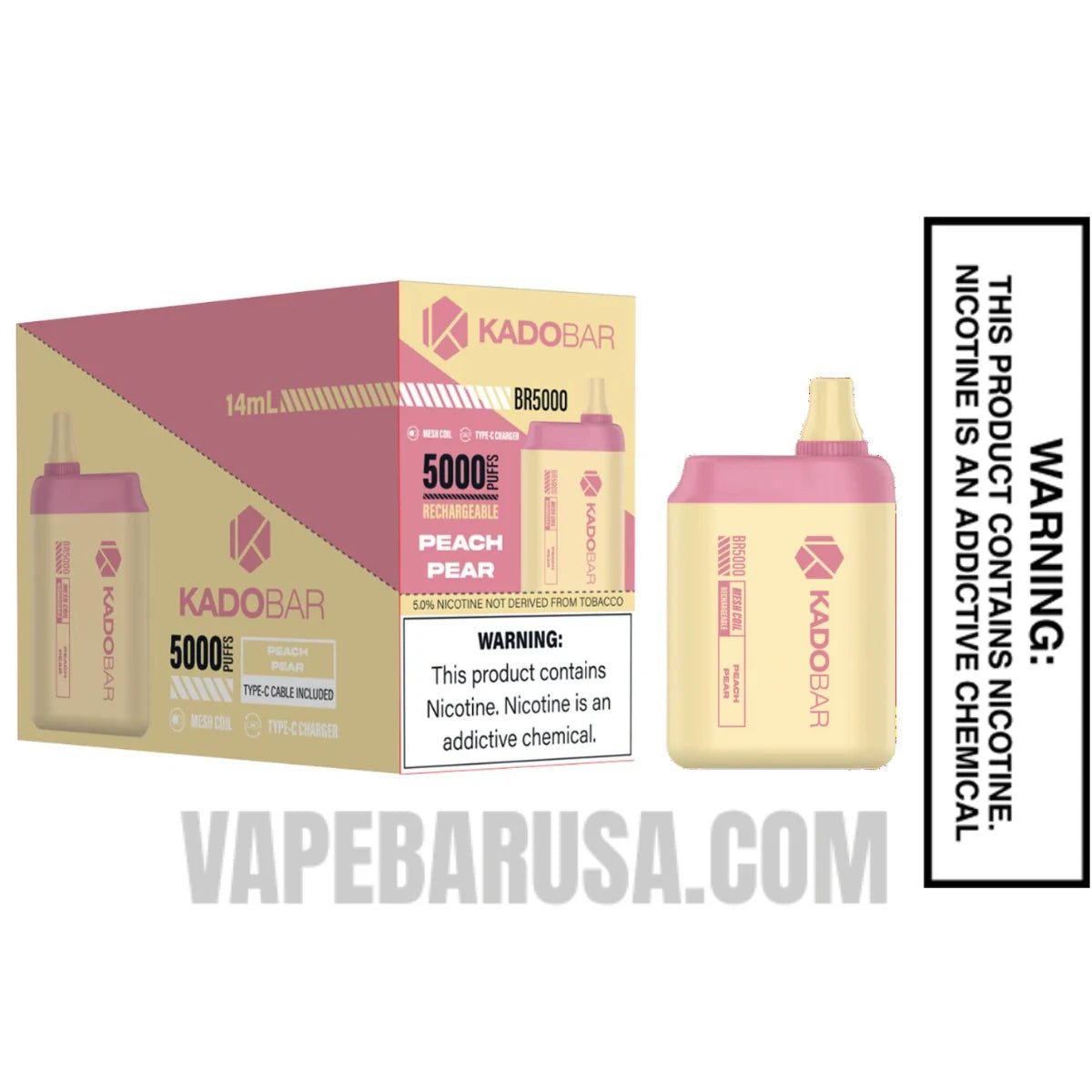 Peach Pear Kado Bar BR5000 Disposable Vape With Bundle Pack Peach Pear Kado Bar BR5000 Disposable Vape With Bundle Pack