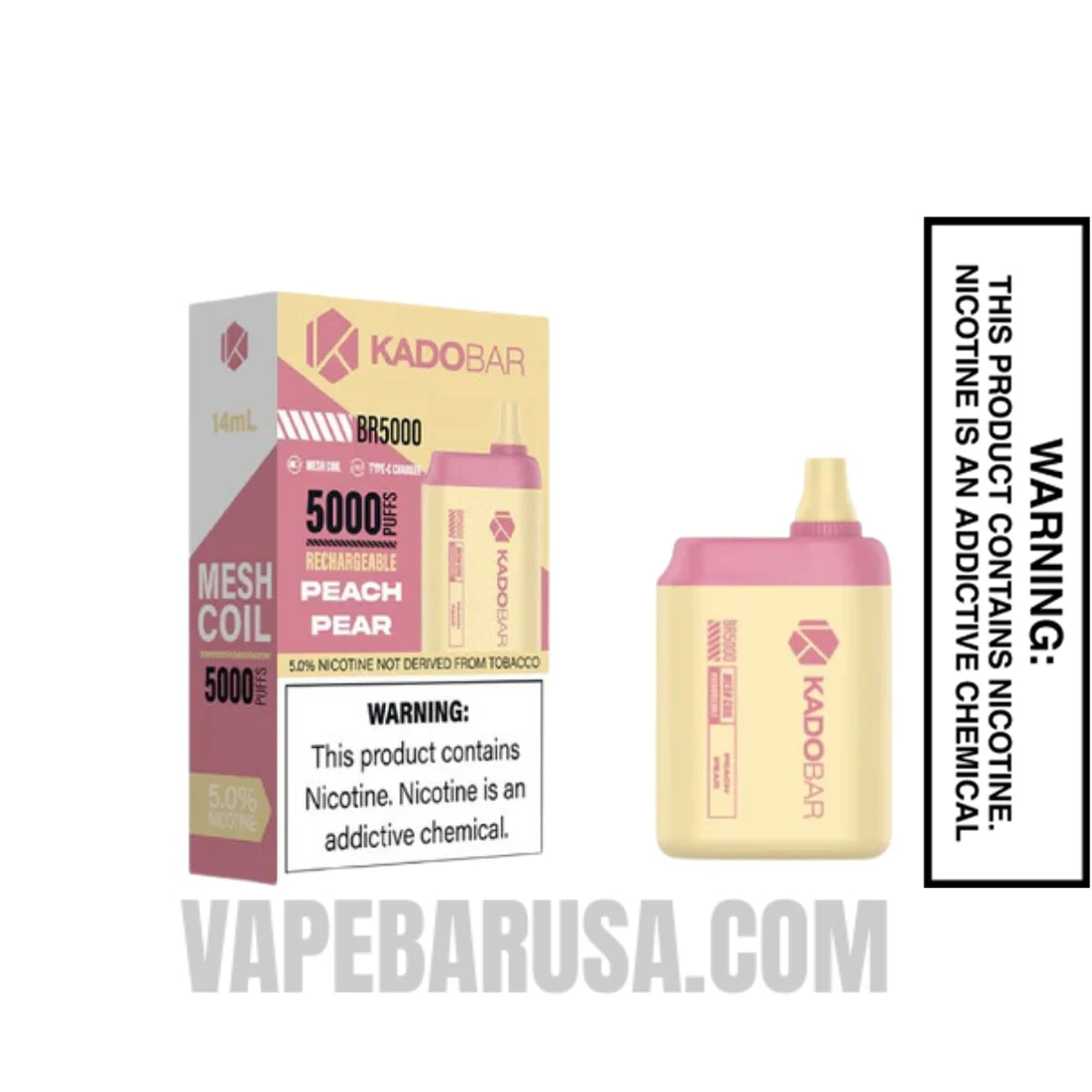 Peach Pear Kado Bar BR5000 Disposable Vape With Package Box Peach Pear Kado Bar BR5000 Disposable Vape With Package Box