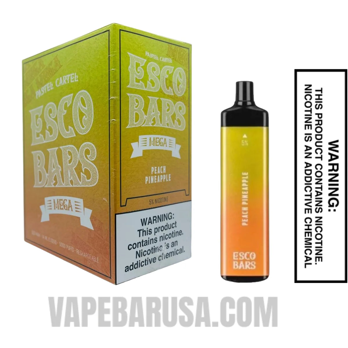 Peach Pineapple Esco Bars 5000 Puffs Disposable Vape With Bundle Pack Peach Pineapple Esco Bars 5000 Puffs Disposable Vape With Bundle Pack