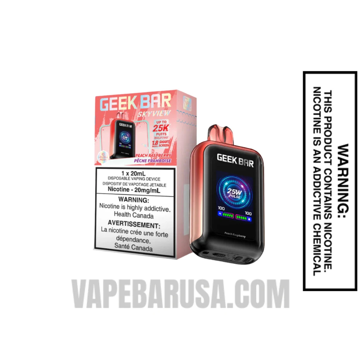 Peach Raspberry Geek Bar Skyview Disposable Vape With Package Box Peach Raspberry Geek Bar Skyview Disposable Vape With Package Box