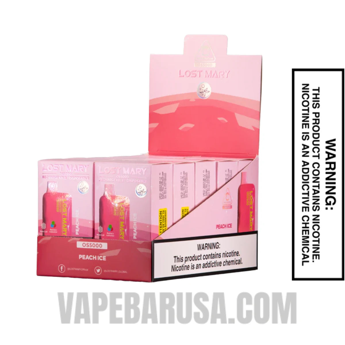Peach Ice Lost Mary OS5000 Disposable Vape With Bundle Pack Peach Ice Lost Mary OS5000 Disposable Vape With Bundle Pack