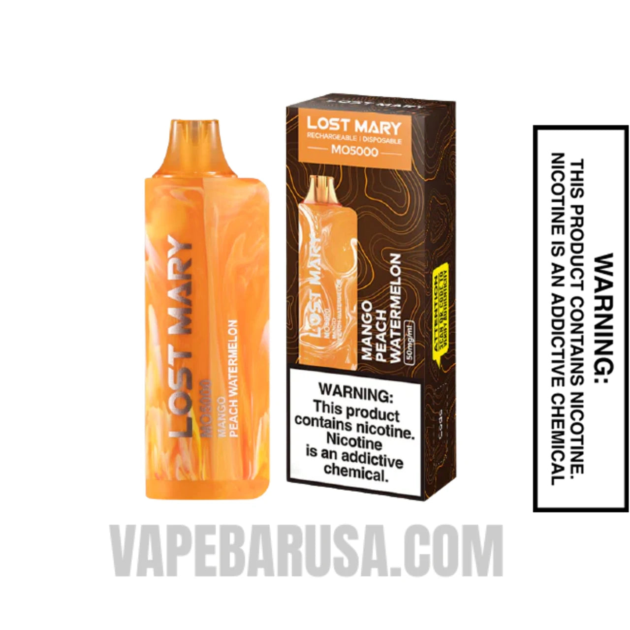 Peach Mango Watermelon Lost Mary MO5000 Disposable Vape With Package Box Peach Mango Watermelon Lost Mary MO5000 Disposable Vape With Package Box