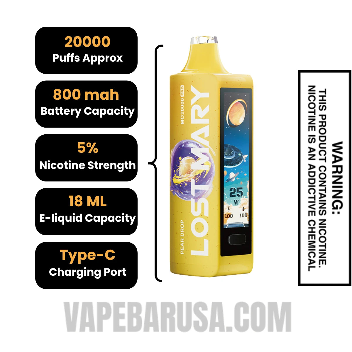 Pear Drop Lost Mary MO20000 Disposable Vape Specifications Pear Drop Lost Mary MO20000 Disposable Vape Specifications