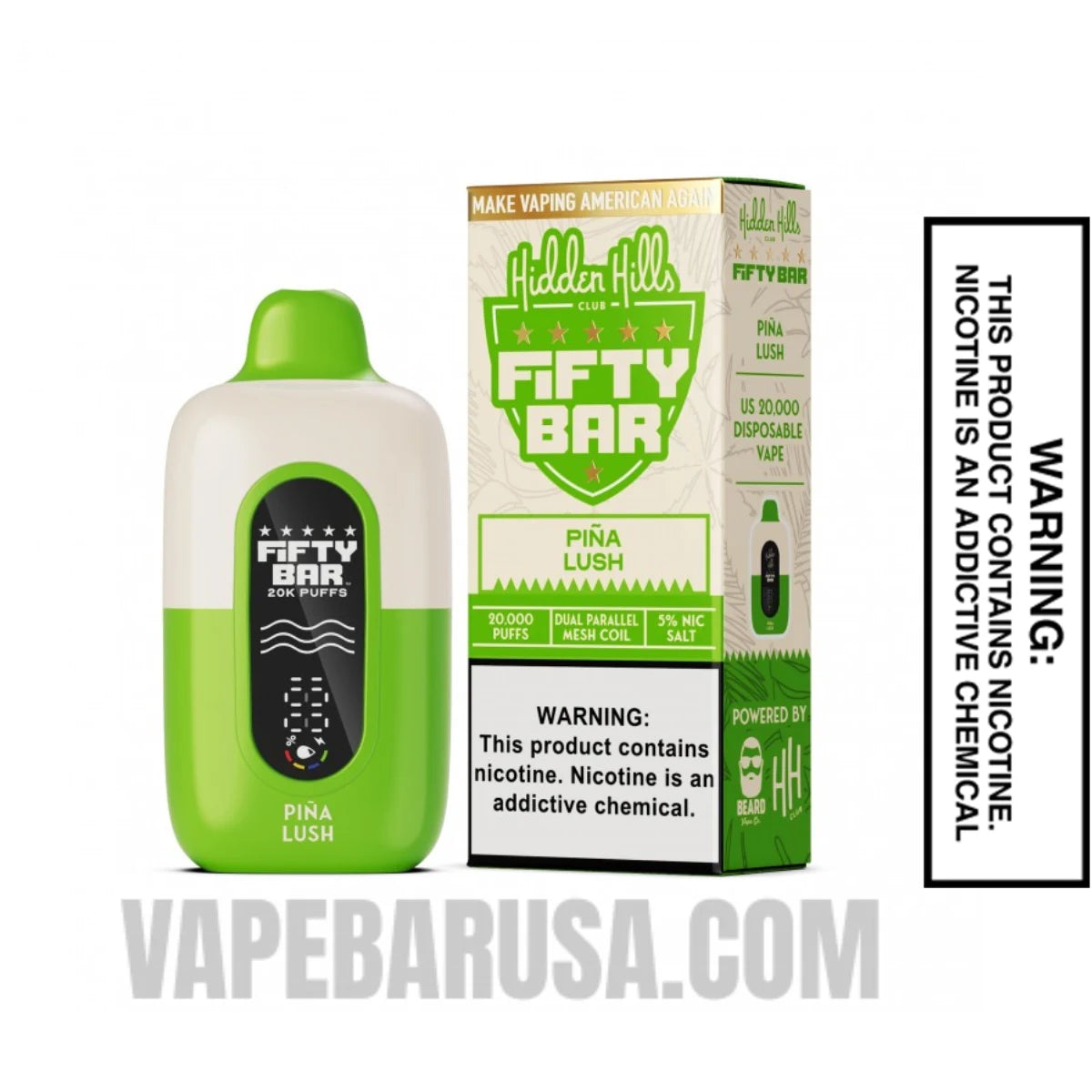 Pina Lush Hidden Hills X Fifty Bar 20K Vape With Package Box Pina Lush Hidden Hills X Fifty Bar 20K Vape With Package Box