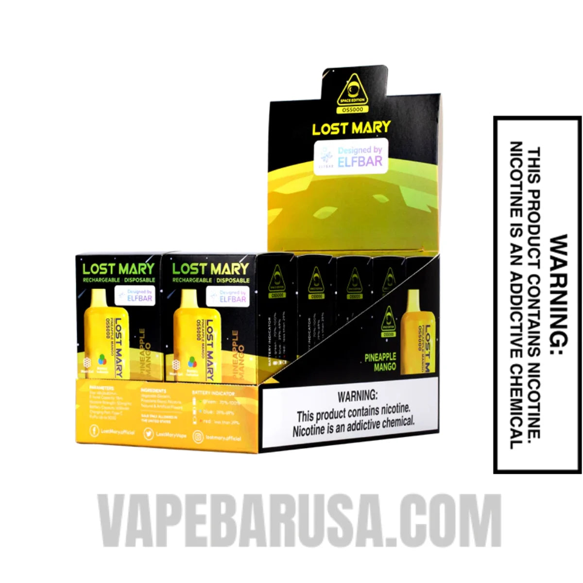 Pineapple Mango Lost Mary OS5000 Vape With Bundle Pack Pineapple Mango Lost Mary OS5000 Vape With Bundle Pack