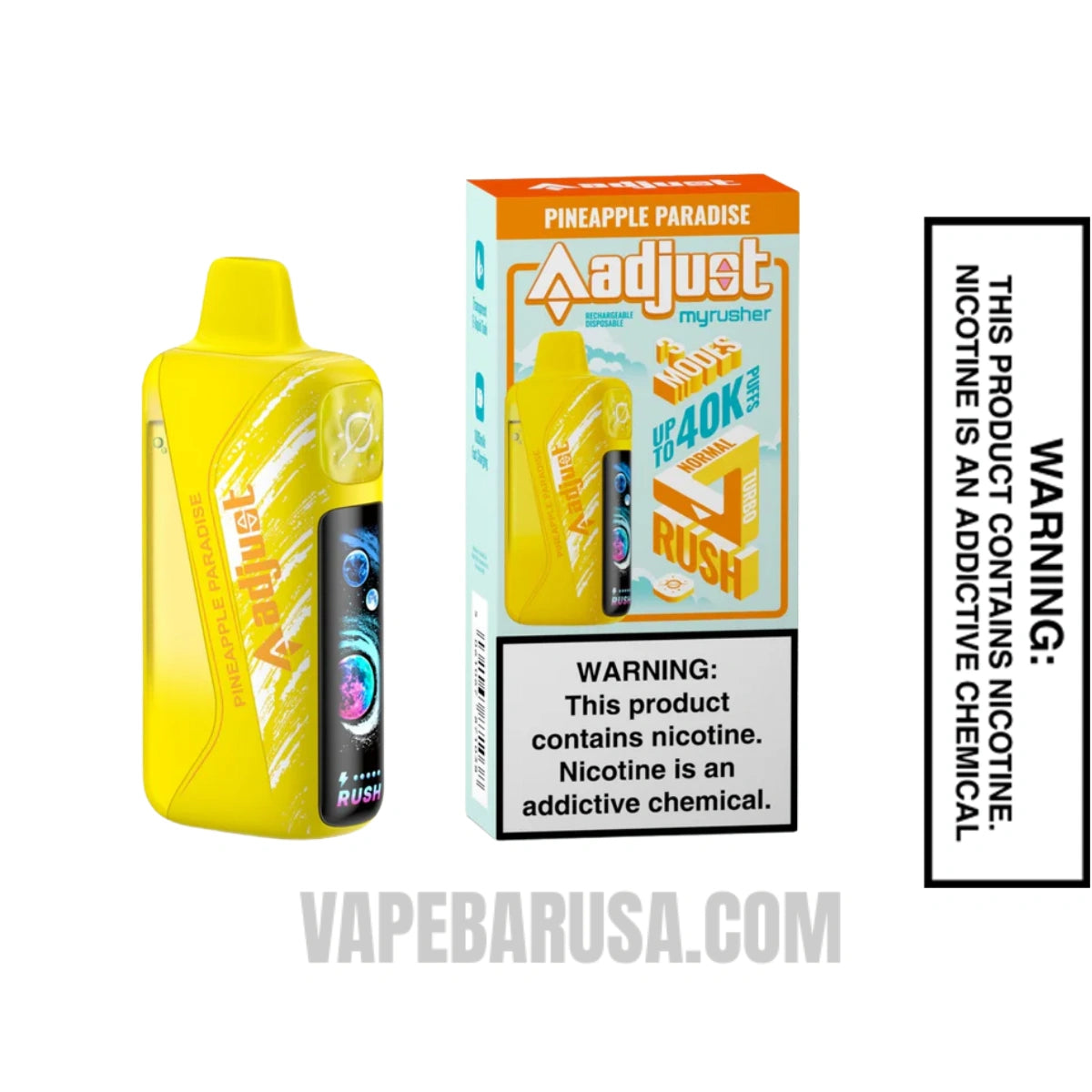 Pineapple Paradise Adjust MyRusher 40K Disposable Vape With Package Box Pineapple Paradise Adjust MyRusher 40K Disposable Vape With Package Box