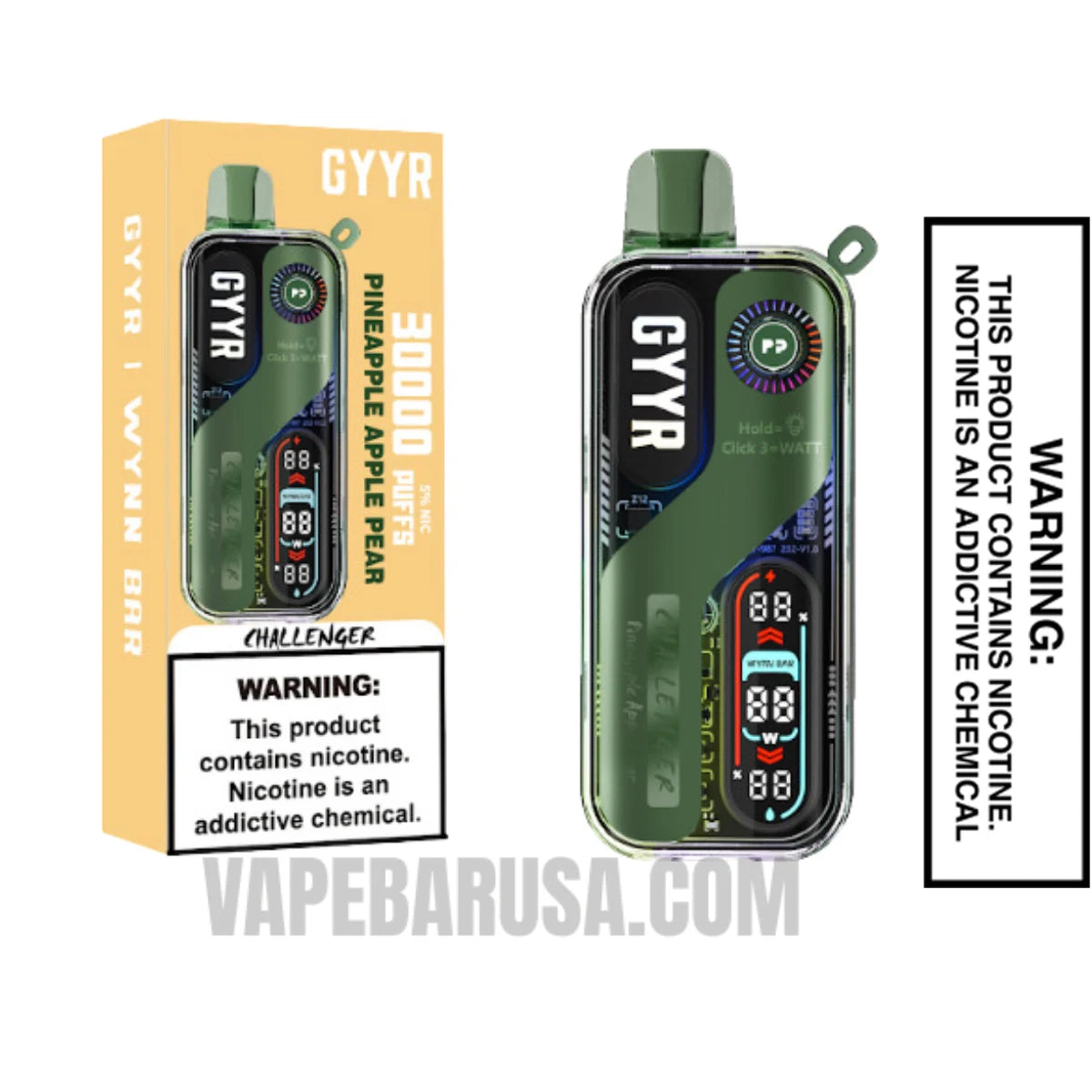 Pineapple Apple Pear GYYR X Wynn Bar Challenger 30K Vape With Package Box Pineapple Apple Pear GYYR X Wynn Bar Challenger 30K Vape With Package Box