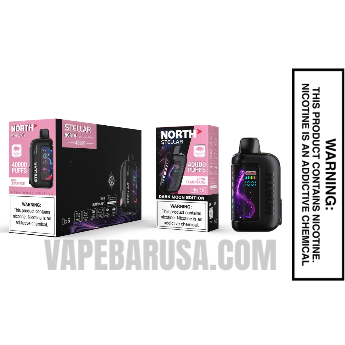 Pink Lemonade North Stellar Dark Moon 40K Disposable Vape with Bundle box Pink Lemonade North Stellar Dark Moon 40K Disposable Vape with Bundle box