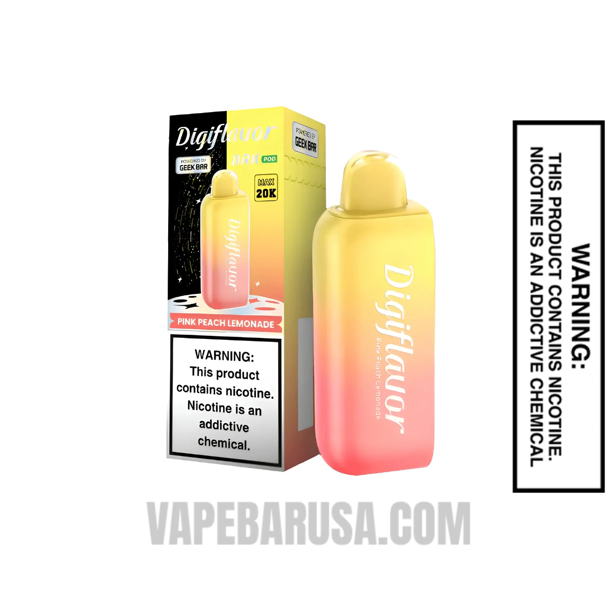 Pink Peach Lemonade Digiflavor BRK 20K Disposable Vape Pod With Package Box Pink Peach Lemonade Digiflavor BRK 20K Disposable Vape Pod With Package Box