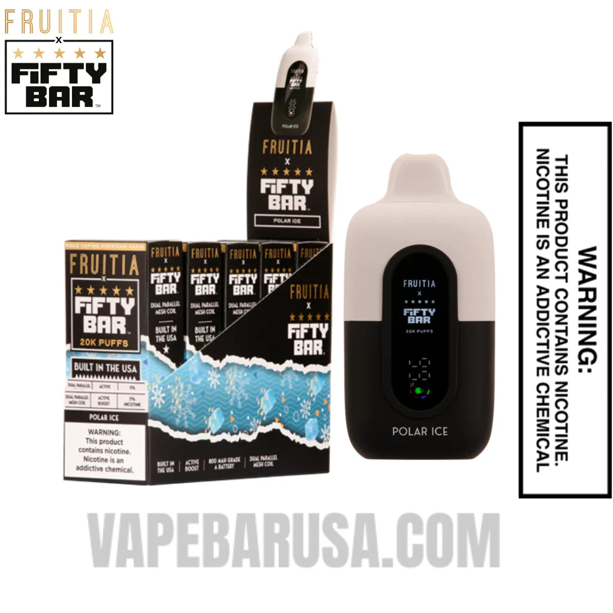 Polar Ice Fruitia X Fifty Bar 20K Vape With Bundle Pack Polar Ice Fruitia X Fifty Bar 20K Vape With Bundle Pack