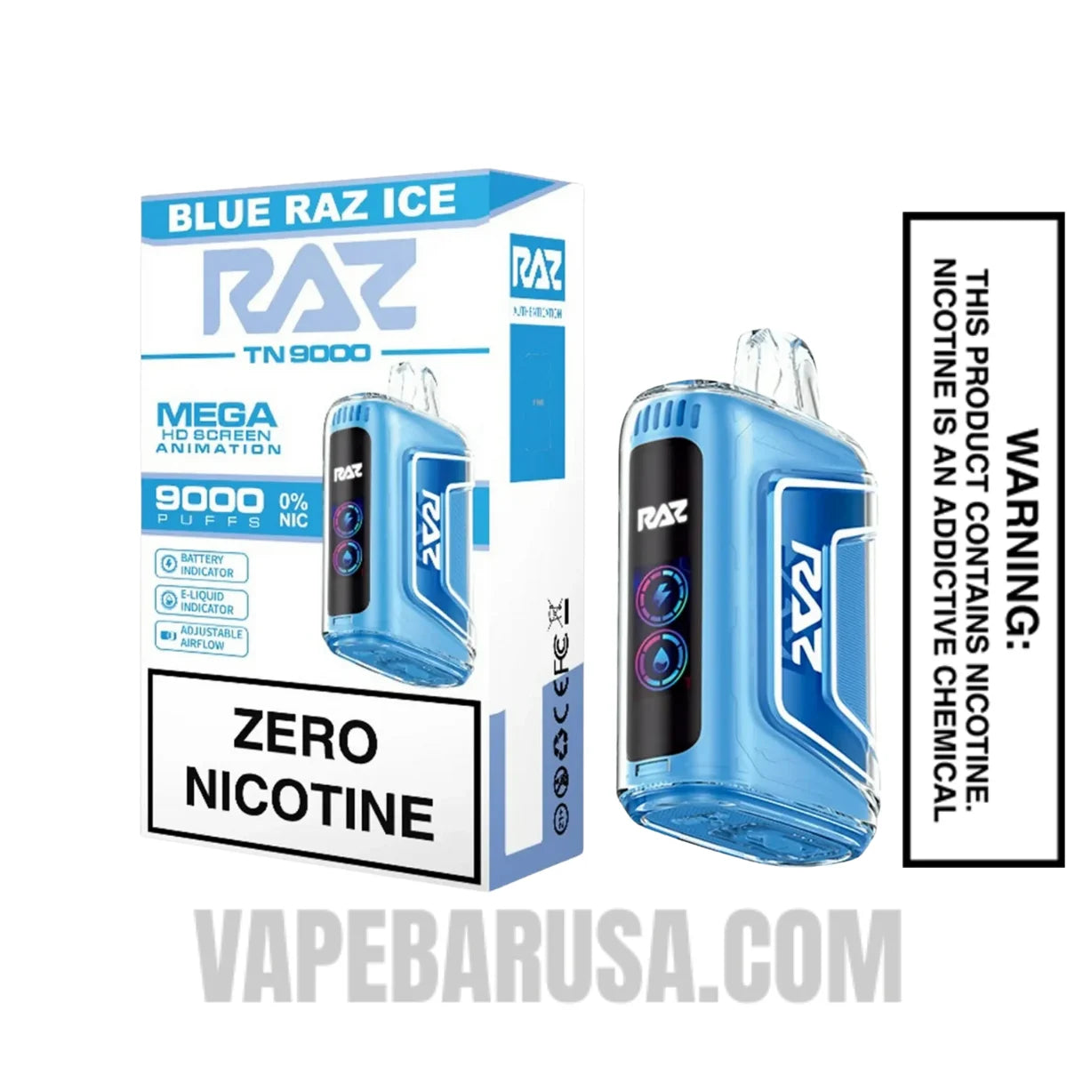 Blue Razz Ice RAZ Disposable Vape 0% Nic With Package Box Blue Razz Ice RAZ Disposable Vape 0% Nic With Package Box