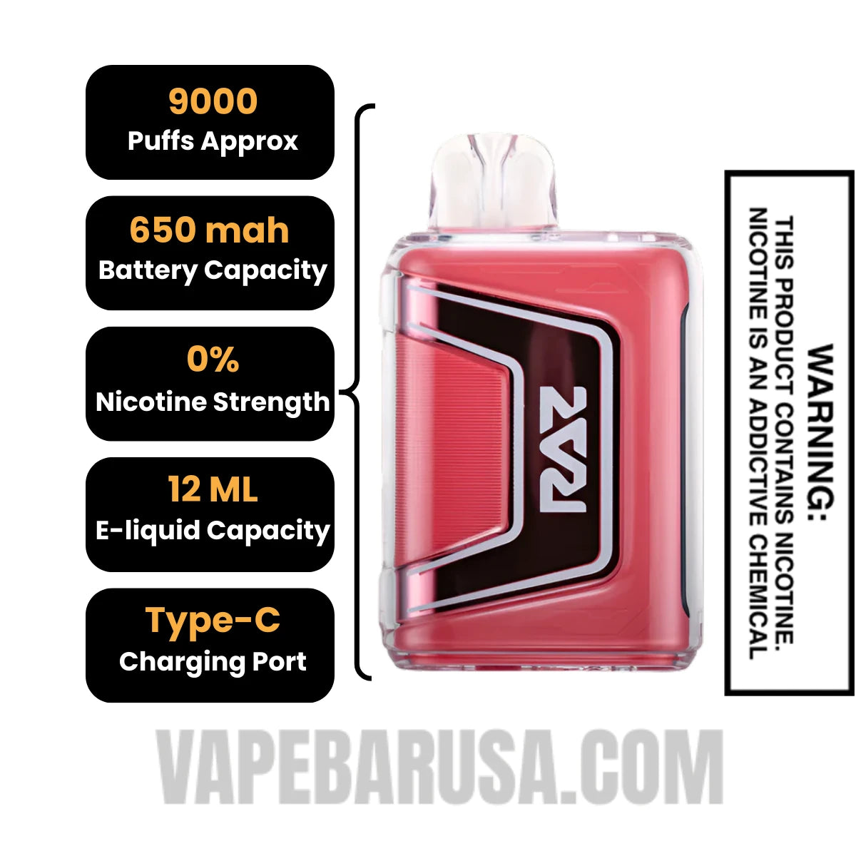 Night Crawler RAZ Disposable Vape 0% Nic Specifications Night Crawler RAZ Disposable Vape 0% Nic Specifications