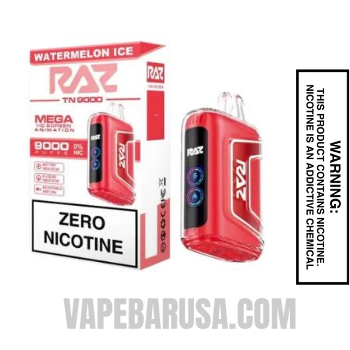 Watermelon Ice RAZ Disposable Vape 0% Nic With Package Box Watermelon Ice RAZ Disposable Vape 0% Nic With Package Box