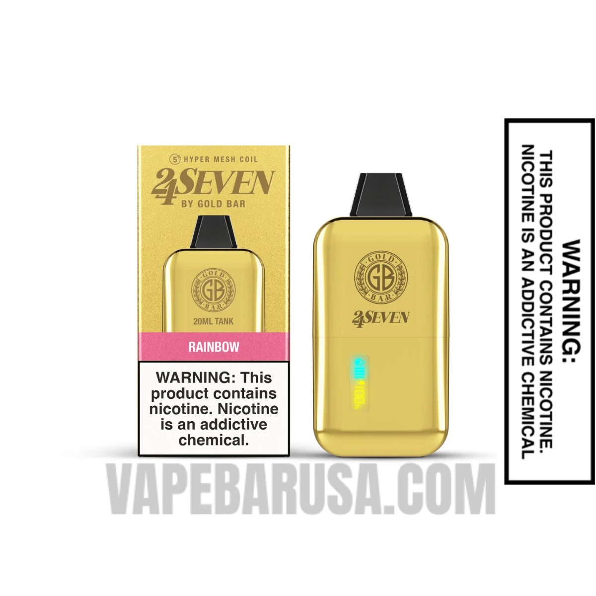 Rainbow Gold Bar 24Seven Disposable Vape with Package Box Rainbow Gold Bar 24Seven Disposable Vape with Package Box