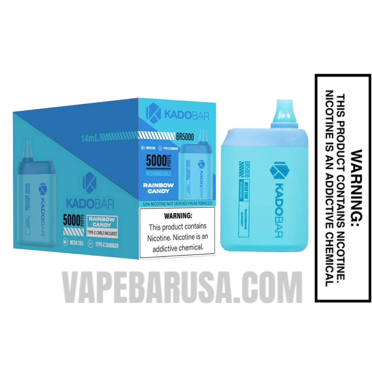 Rainbow Candy Kado Bar BR5000 Disposable Vape With Bundle Pack Rainbow Candy Kado Bar BR5000 Disposable Vape With Bundle Pack