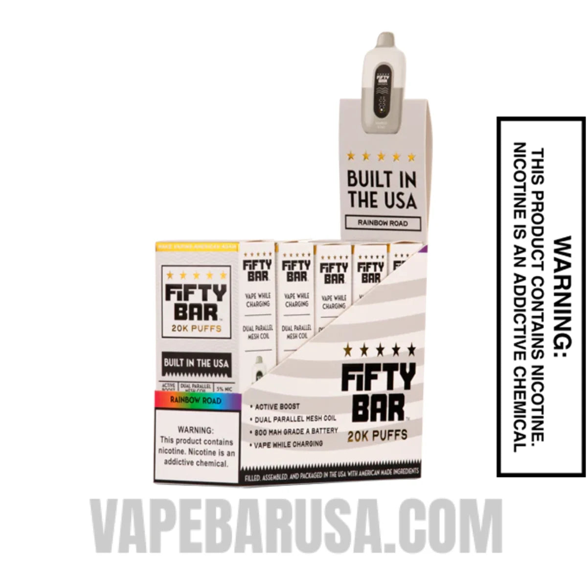 Rainbow Road Fifty Bar 20k Disposable Vape With Bundle Pack Rainbow Road Fifty Bar 20k Disposable Vape With Bundle Pack