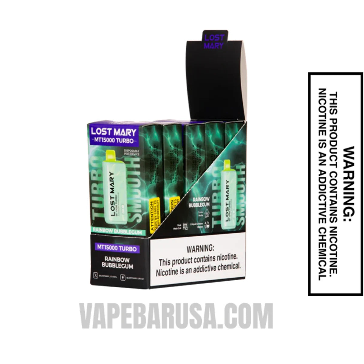 Rainbow Bubblegum Lost Mary MT15000 Turbo Vape With bundle Box Rainbow Bubblegum Lost Mary MT15000 Turbo Vape With bundle Box