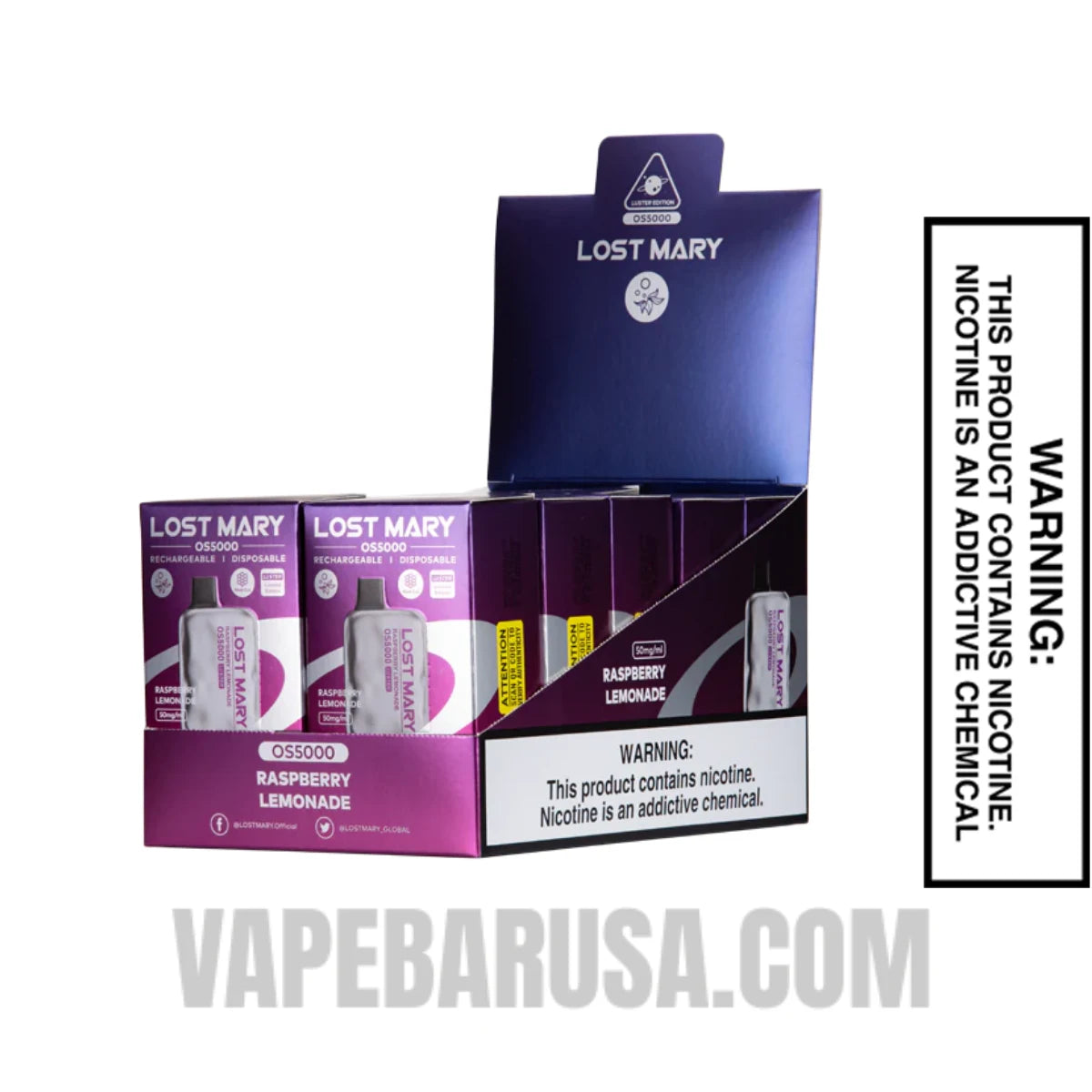 Raspberry Lemonade Lost Mary OS5000 Luster Edition Vape With Bundle Pack Raspberry Lemonade Lost Mary OS5000 Luster Edition Vape With Bundle Pack