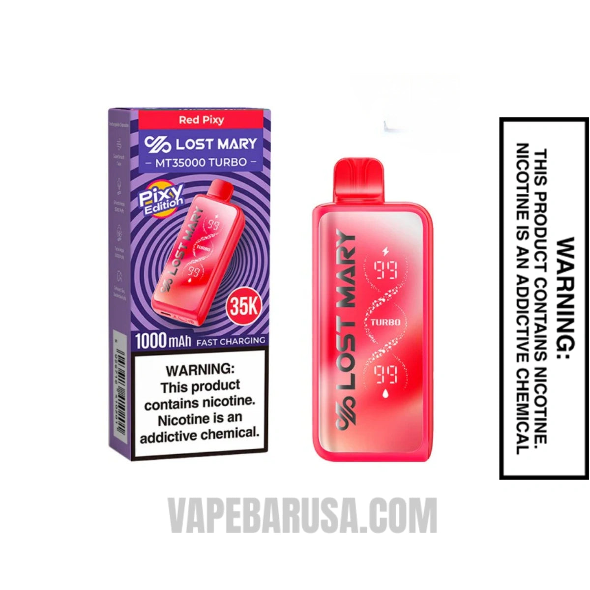 Red Pixy Lost Mary MT35000 Disposable Vape With Package Box Red Pixy Lost Mary MT35000 Disposable Vape With Package Box