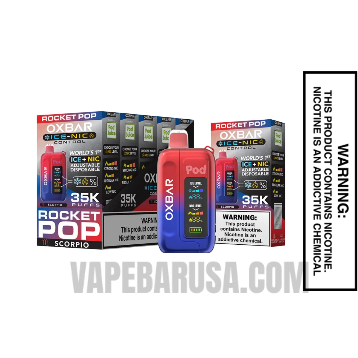 Rocket Pop OXBAR Ice-Nic Control Disposable Vape With Bundle Pack Rocket Pop OXBAR Ice-Nic Control Disposable Vape With Bundle Pack