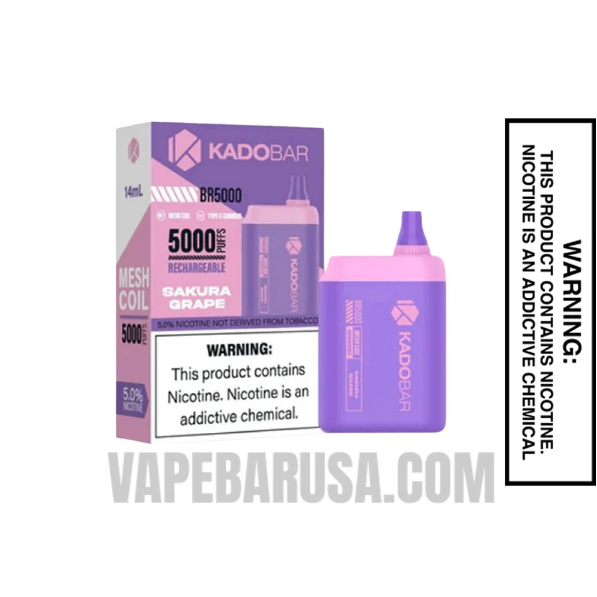 Sakura Grape Kadobar BR5000 Disposable Vape With Package Box Sakura Grape Kadobar BR5000 Disposable Vape With Package Box