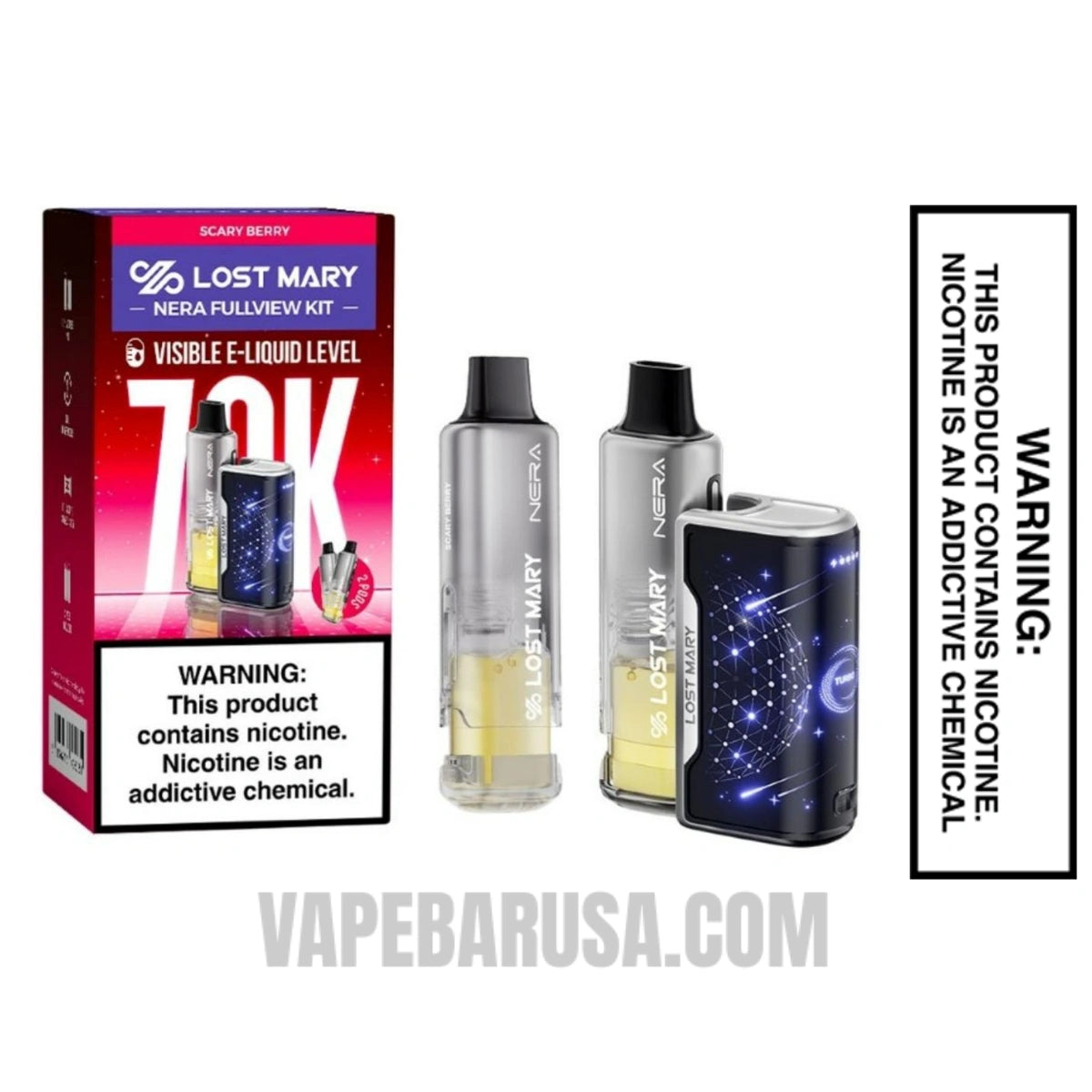 Scary Berry Lost Mary Nera Fullview 70K Disposable Kit with package box Scary Berry Lost Mary Nera Fullview 70K Disposable Kit with package box